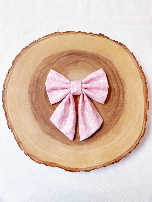 Pink Spiderweb Bow
