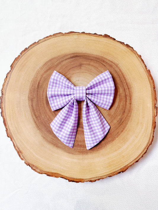 Purple Gingham Bow