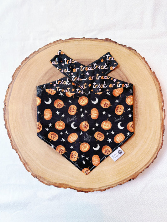 Halloween Pumpkins and Trick or Treat Bandana