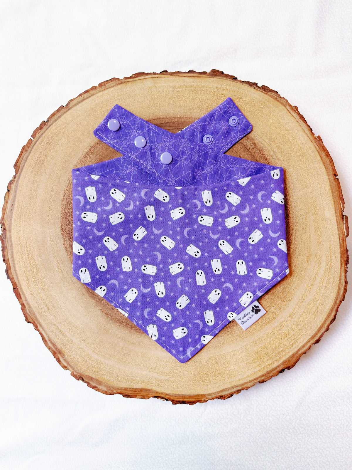 Mini Tossed Ghosts and Spiderweb Bandana
