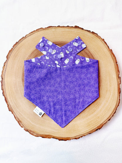 Mini Tossed Ghosts and Spiderweb Bandana