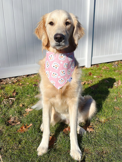 Pink Winter Snowman Bandana