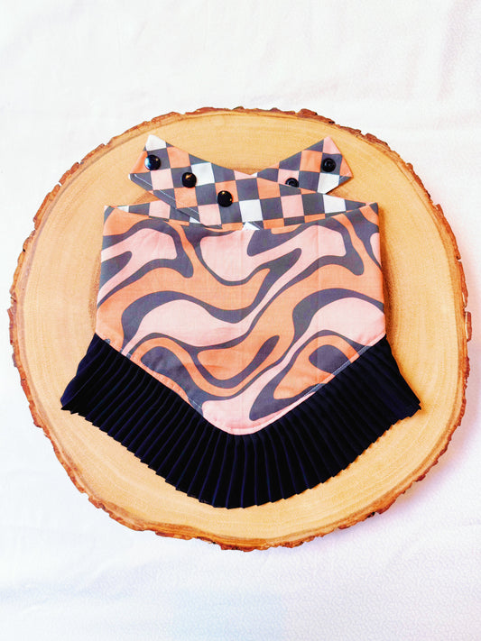 Halloween Groovy Swirl and Checkerboard Bandana