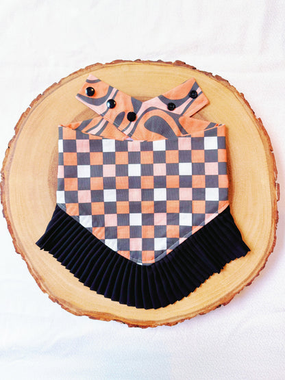 Halloween Groovy Swirl and Checkerboard Bandana