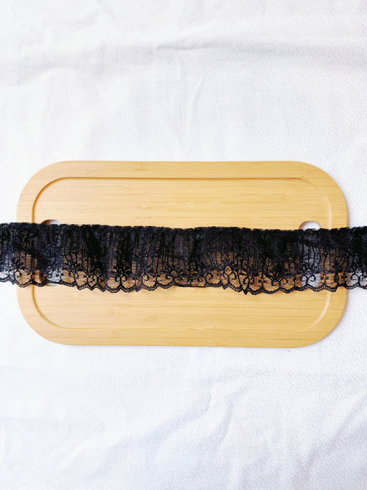 Black Lace Ruffled Trim