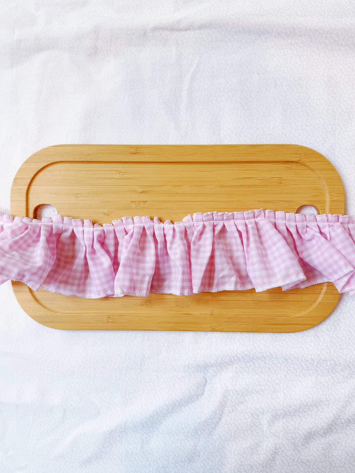 Pink Gingham Ruffled Trim