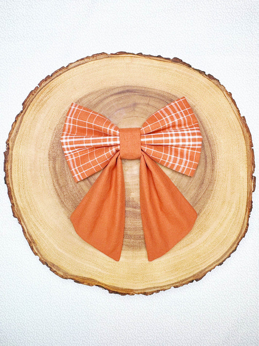 Rust Plaid Bow