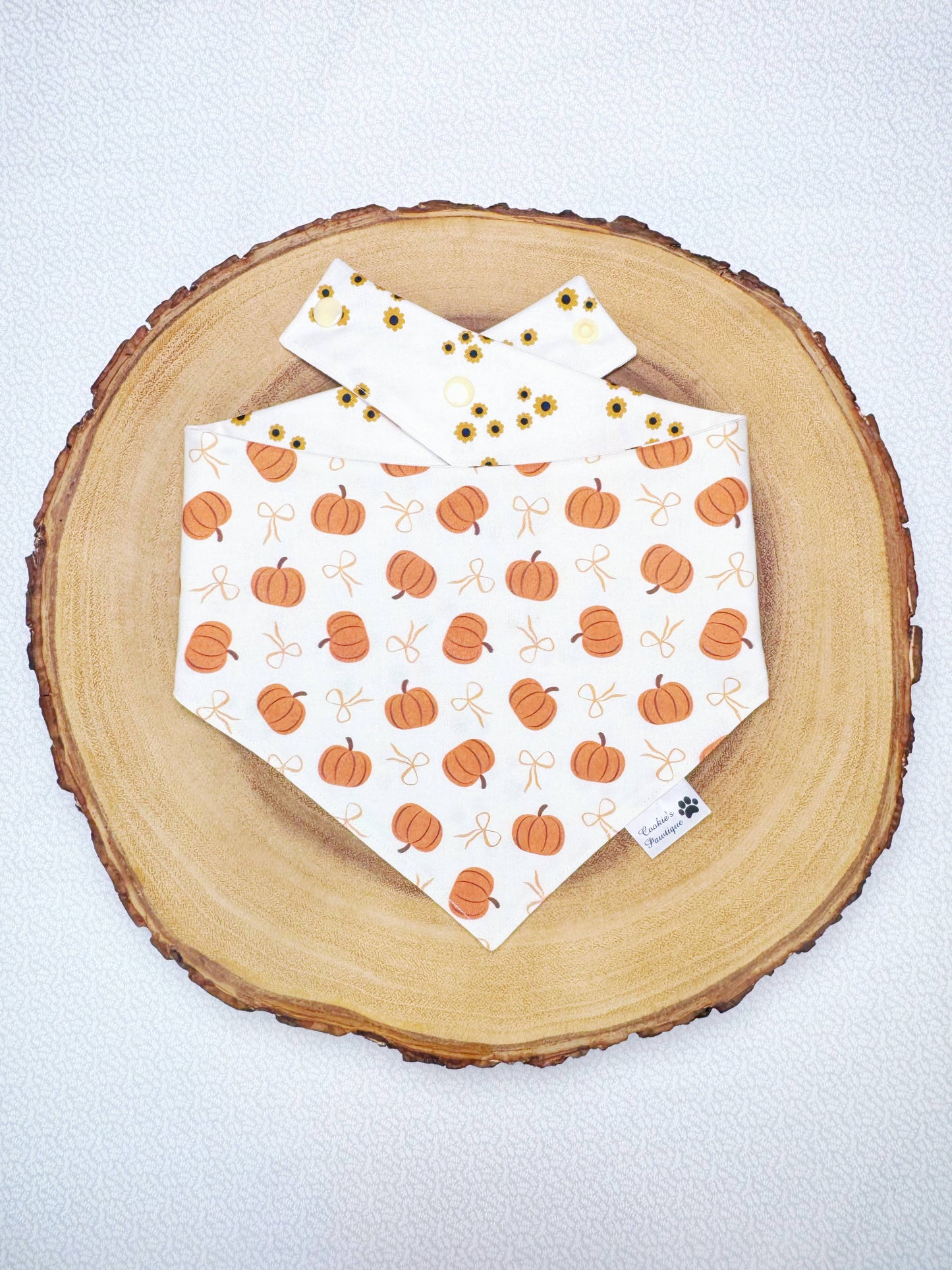 Pumpkins Bows and Sunflowers Bandana