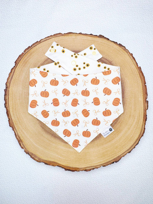 Pumpkins Bows and Sunflowers Bandana