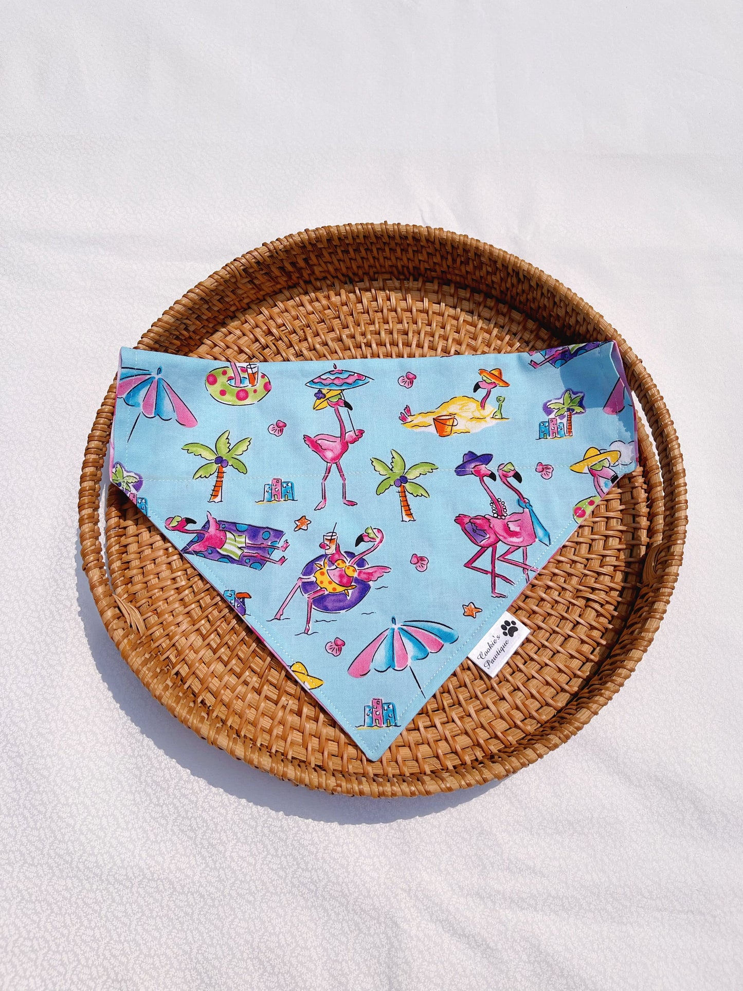 Flamingos On The Beach Bandana