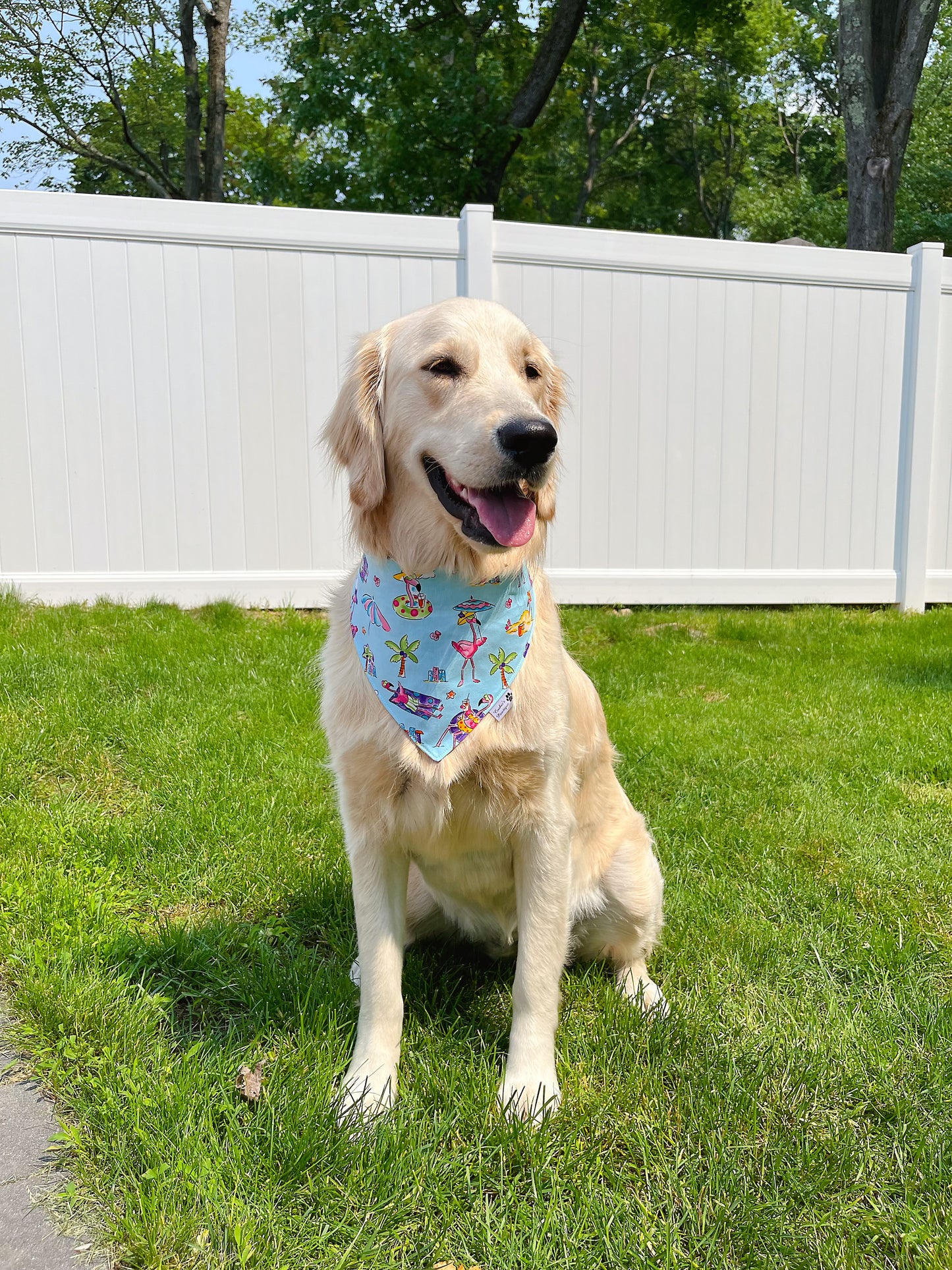 Flamingos On The Beach Bandana