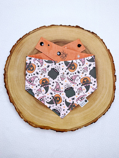 Halloween Pumpkin Witch And Moon Stars Bandana