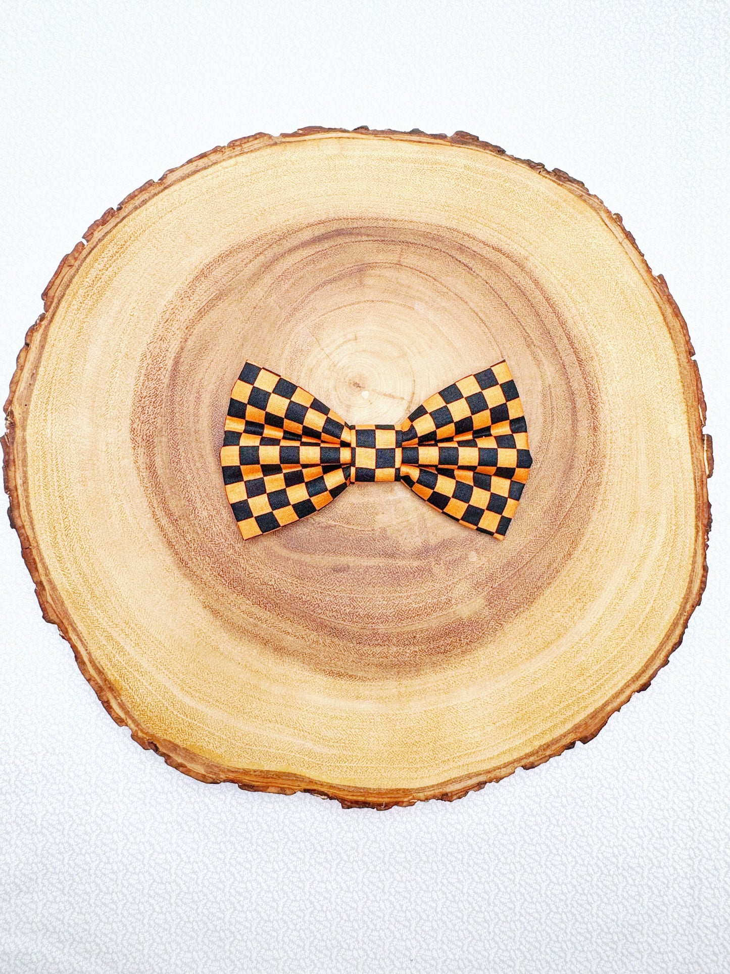Orange Checks Bow