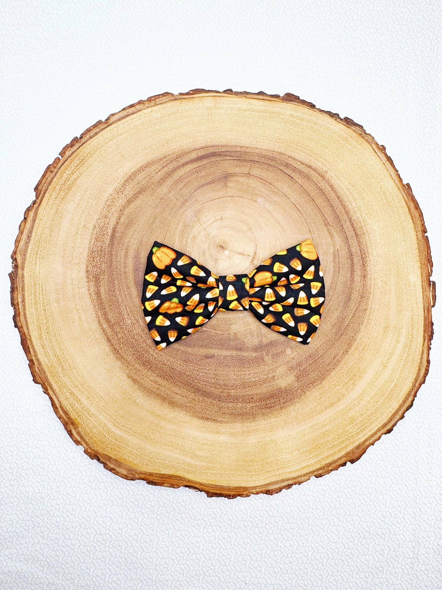 Tossed Candy Corn and Pumpkins Bow
