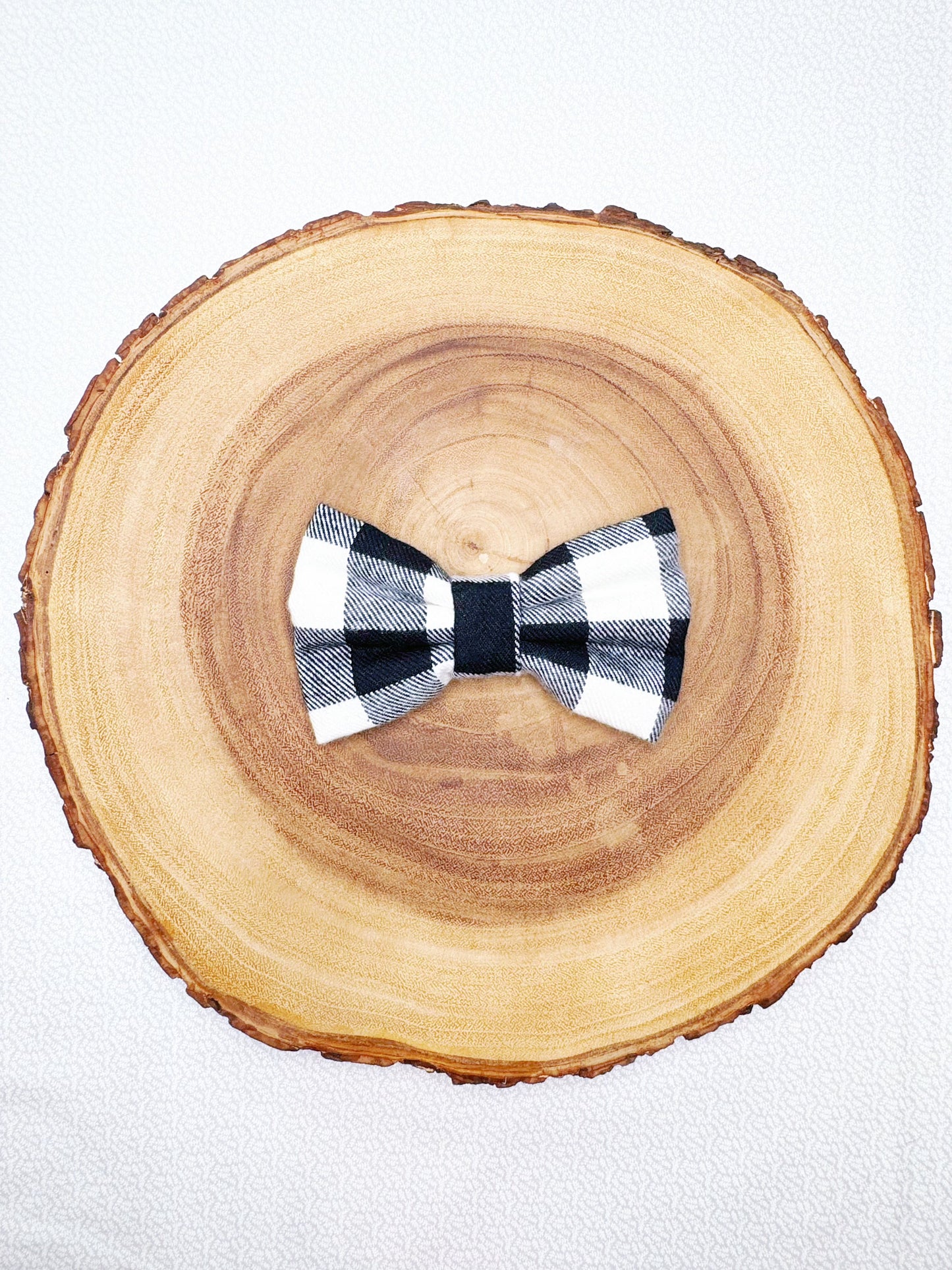 Black Buffalo Checks Flannel Bow