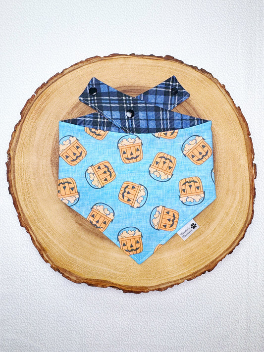 Pumpkin Treat Buckets and Plaid Bandana