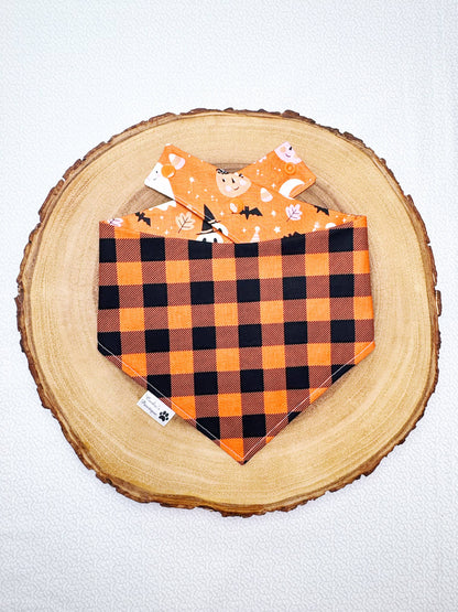 Spooky Cute Halloween and Orange Checks Bandana