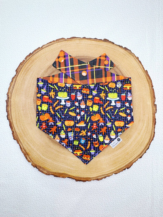 Halloween Treats and Glitter Plaid Bandana
