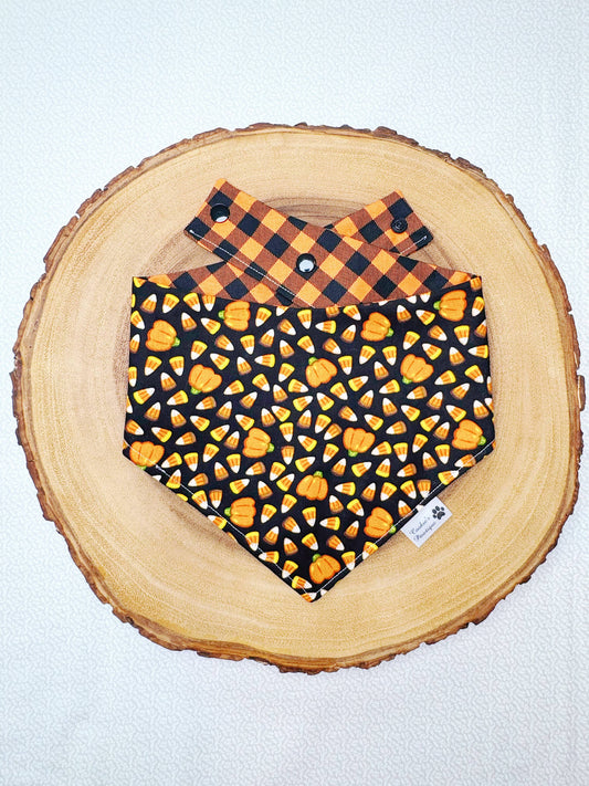 Tossed Candy Corn and Pumpkins Bandana
