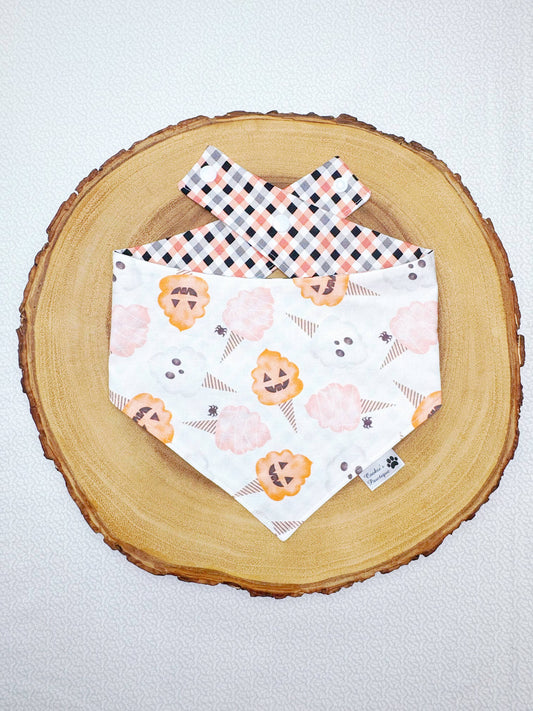 Halloween Watercolor Cotton Candy and Plaid Bandana