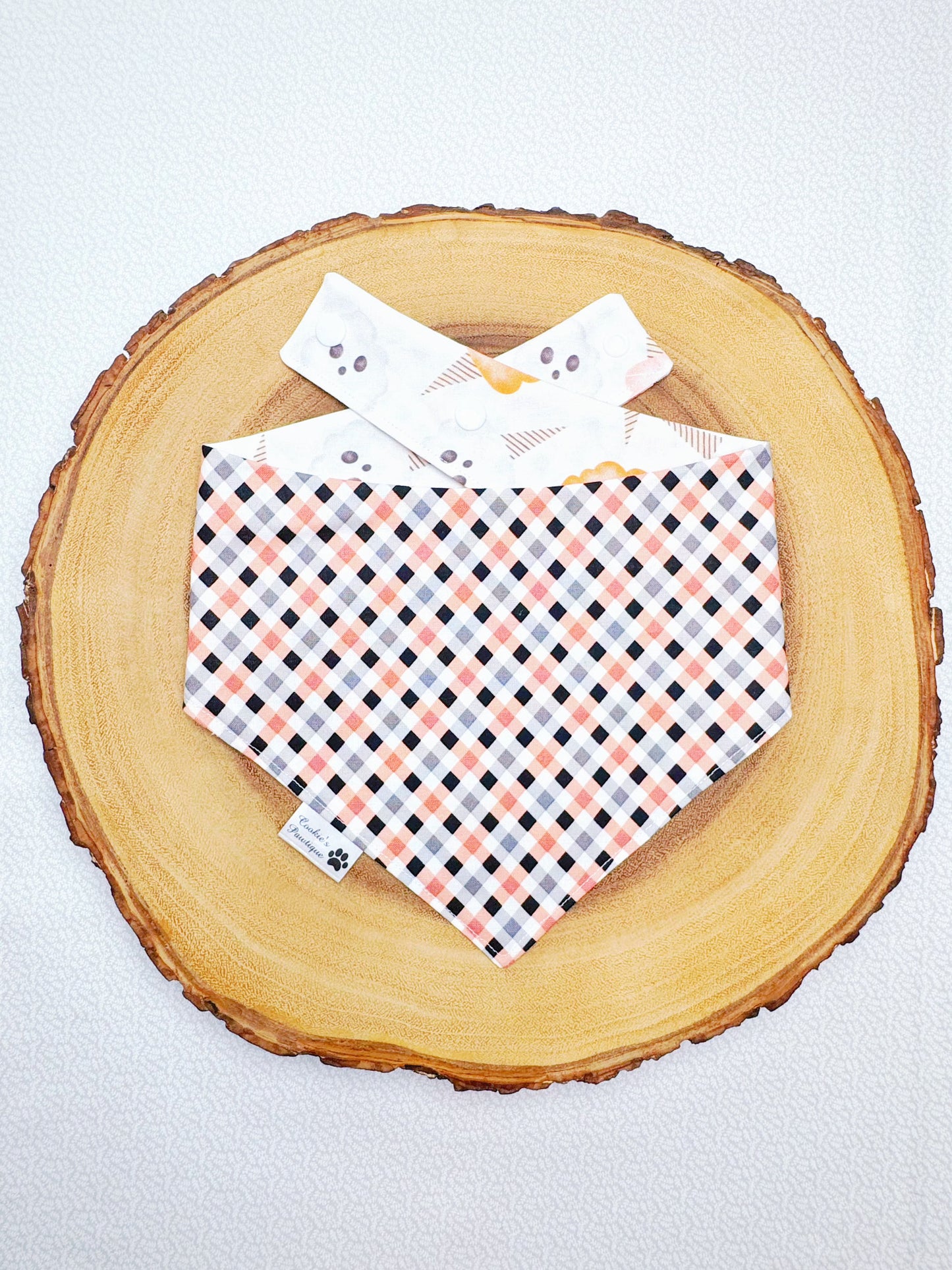 Halloween Watercolor Cotton Candy and Plaid Bandana