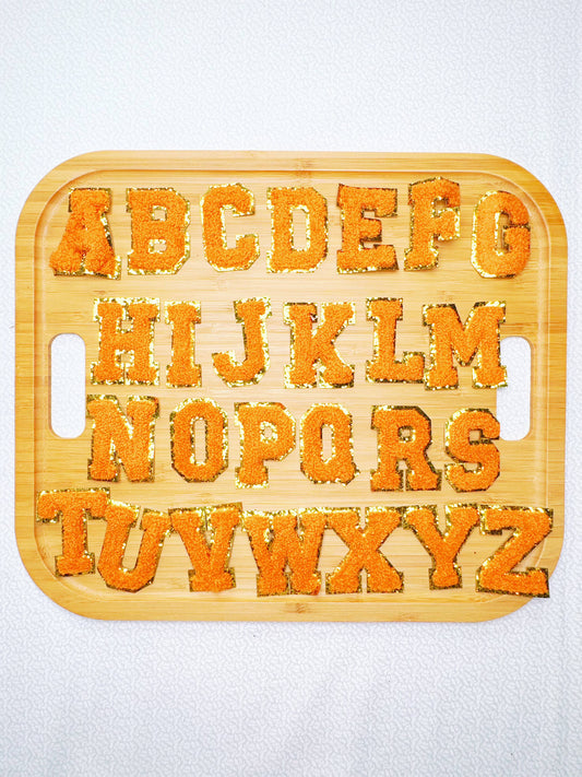 Orange Alphabet Patches