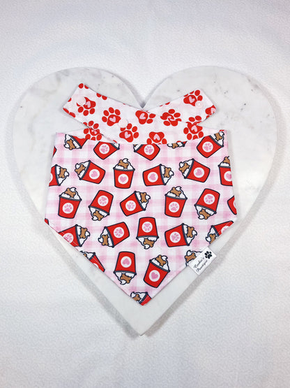 Sweet Pup Cups And Paw Prints Bandana