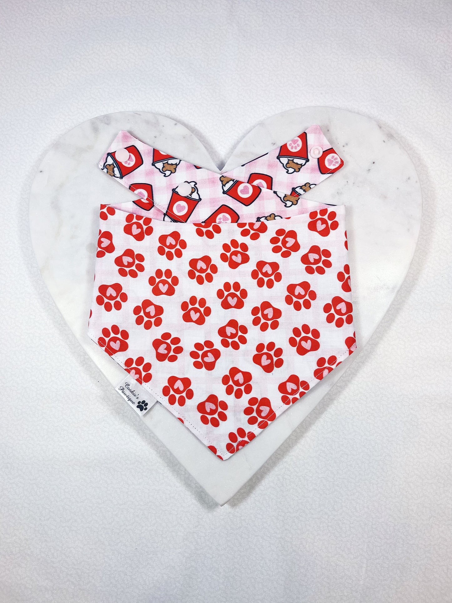 Sweet Pup Cups And Paw Prints Bandana