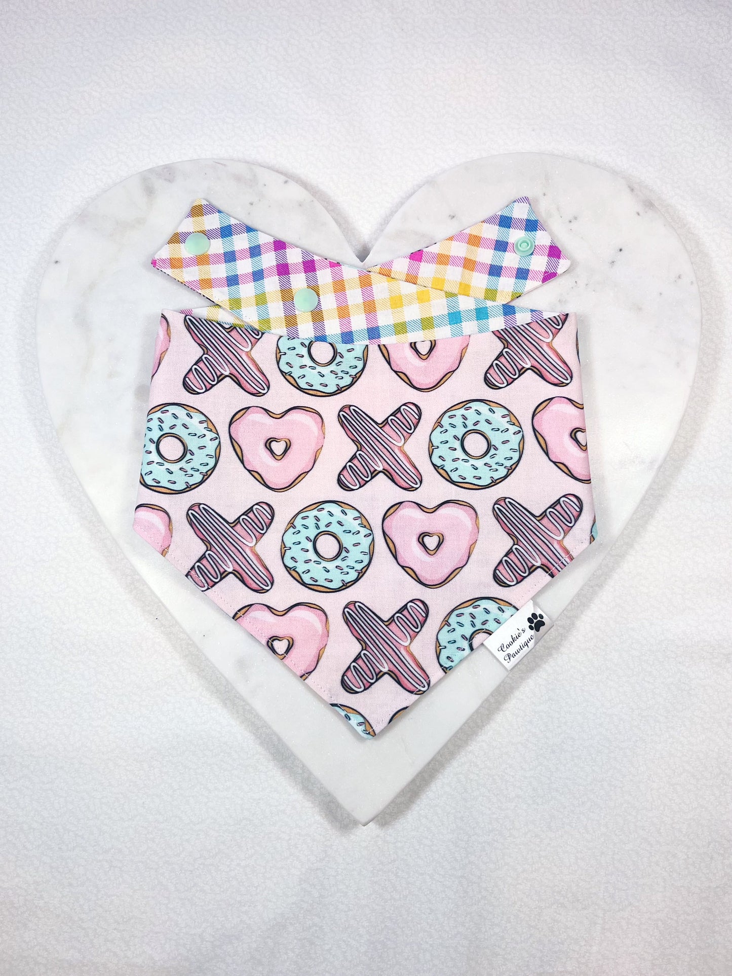 XO Heart Donuts Bandana - Pink