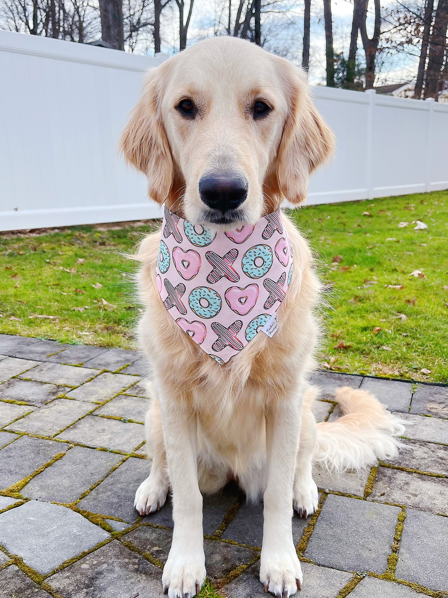 XO Heart Donuts Bandana - Pink