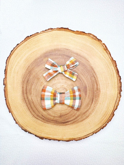 Flannel Fall Plaid Hair Bow