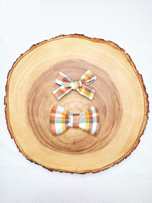 Flannel Fall Plaid Hair Bow
