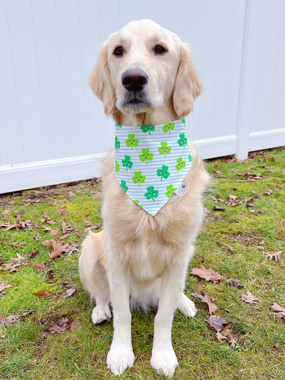 Cute Shamrocks And Glitter Green Plaid Bandana