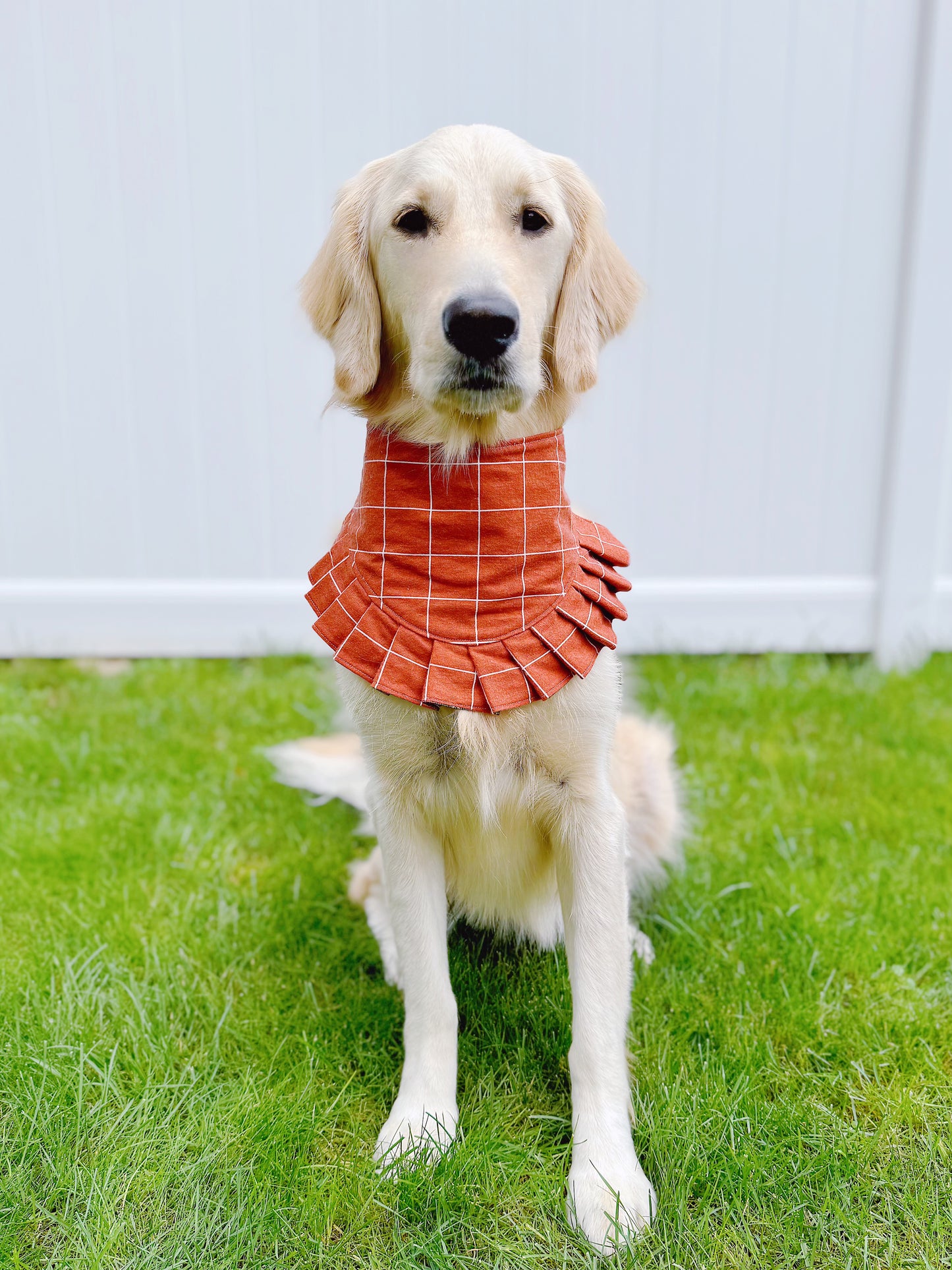 Brown and Rust Grid Plaid Bandana