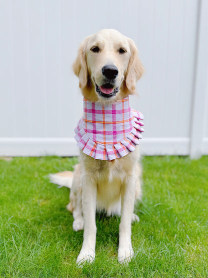 Burgundy and Lilac Grid Plaid Bandana