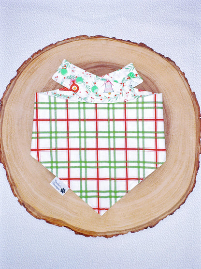 Christmas Wreaths and Plaid Bandana