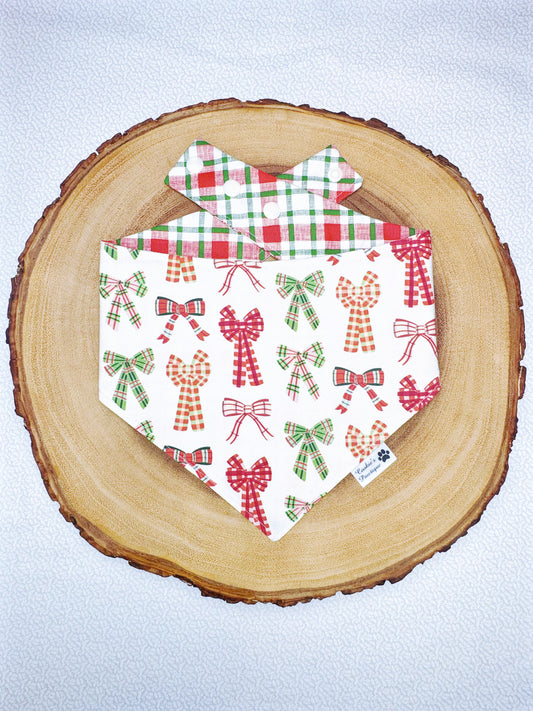 Plaid Christmas Bows Bandana