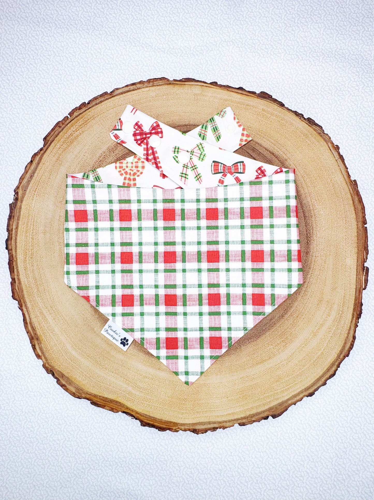 Plaid Christmas Bows Bandana