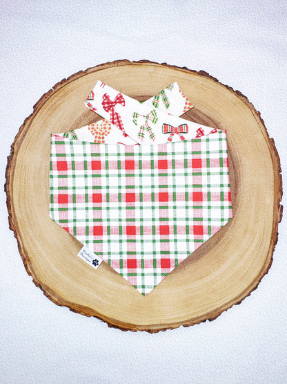 Plaid Christmas Bows Bandana