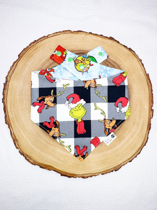 Grinch Plaid Bandana