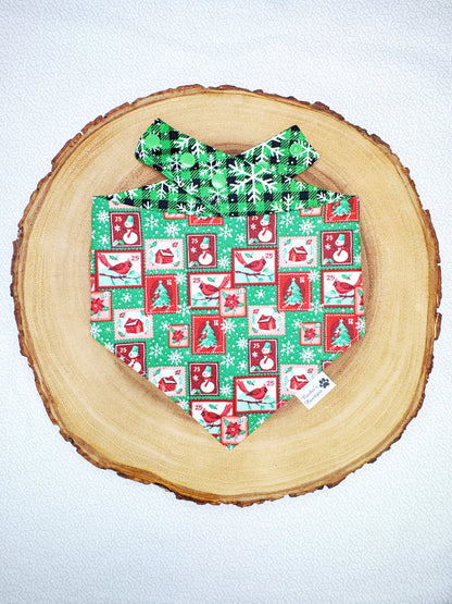 Holiday Stamps and Snowflake Plaid Bandana