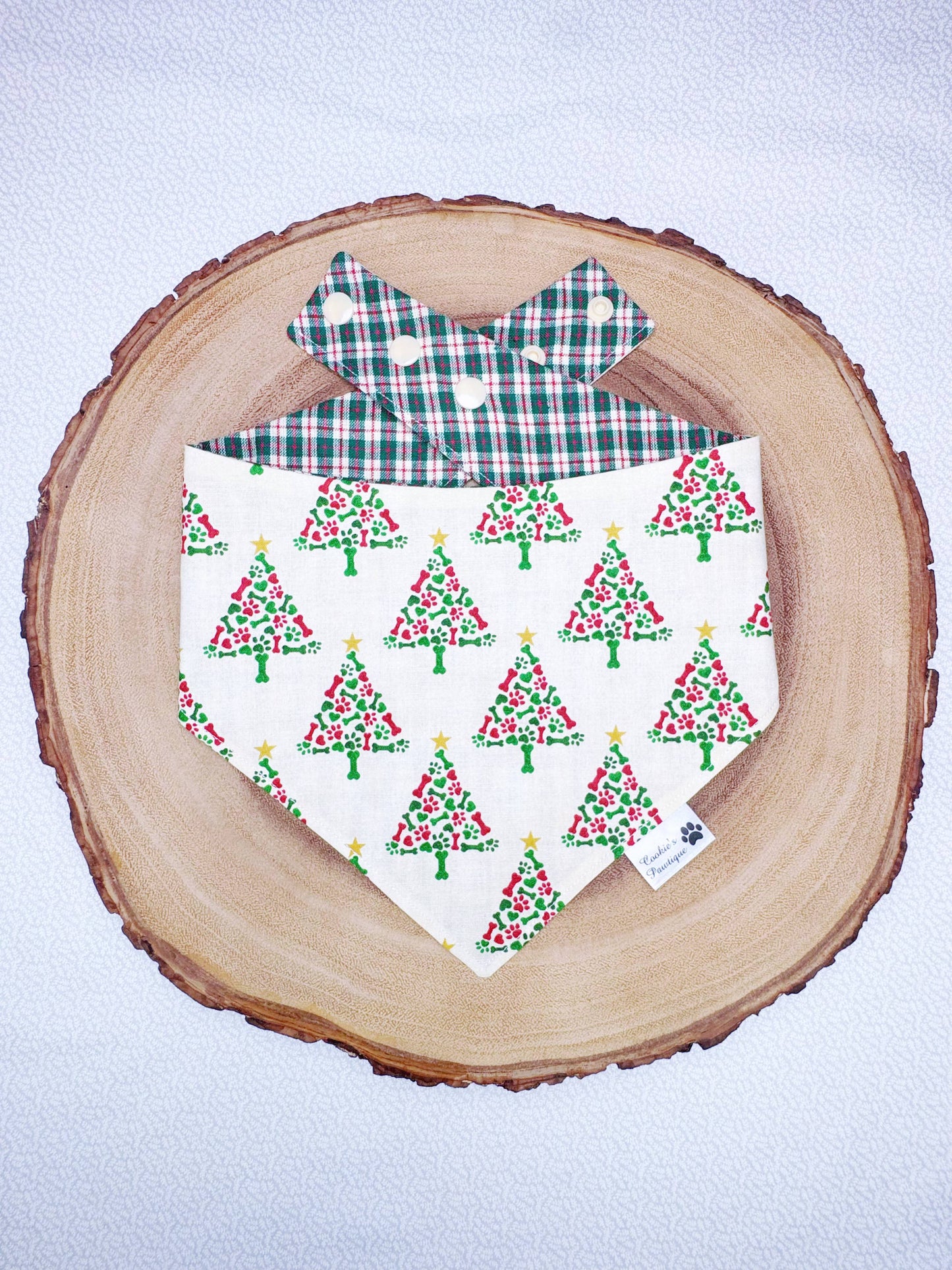 Christmas Tree and Plaid Bandana