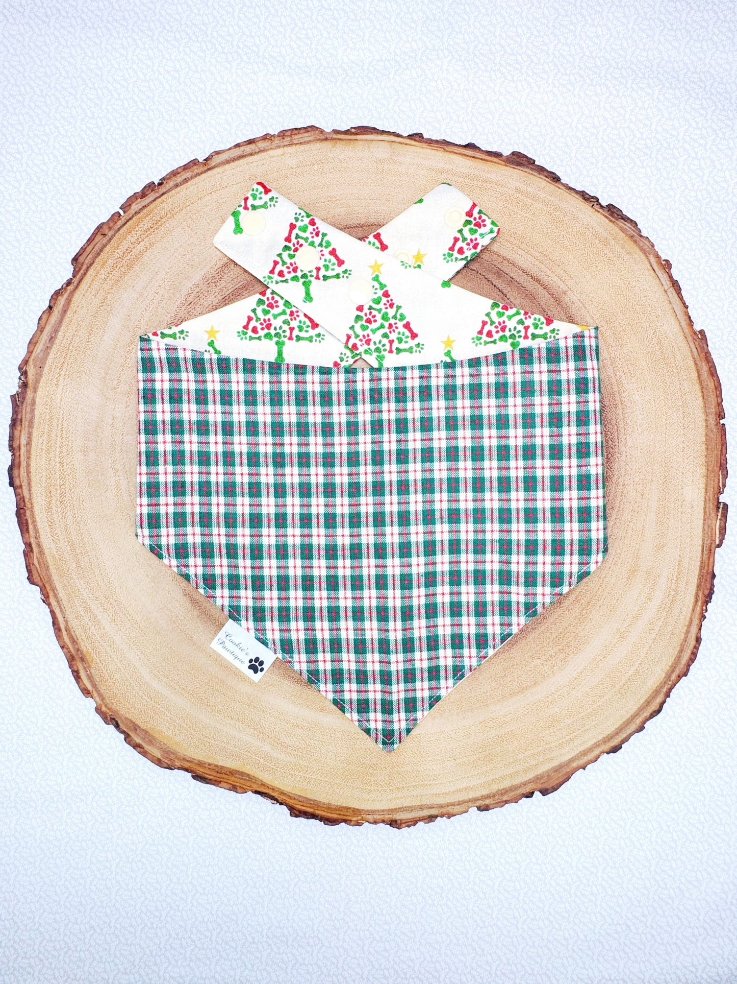 Christmas Tree and Plaid Bandana