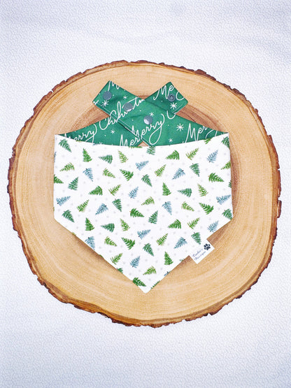 Tossed Christmas Tree and Merry Christmas Bandana