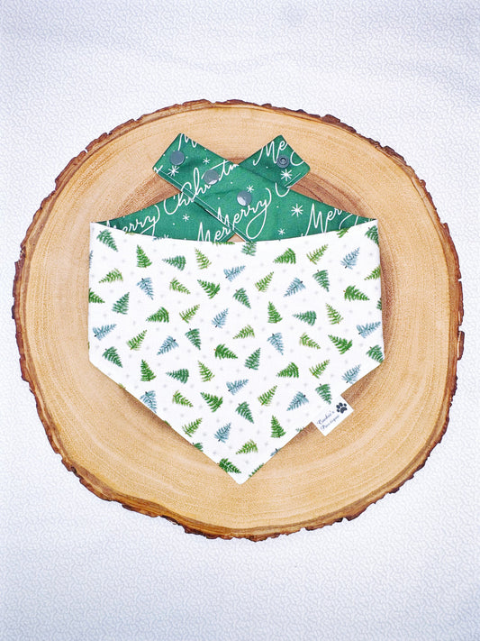 Tossed Christmas Tree and Merry Christmas Bandana