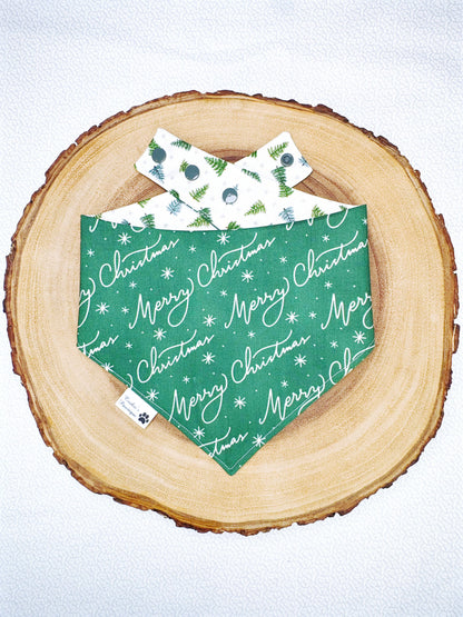 Tossed Christmas Tree and Merry Christmas Bandana