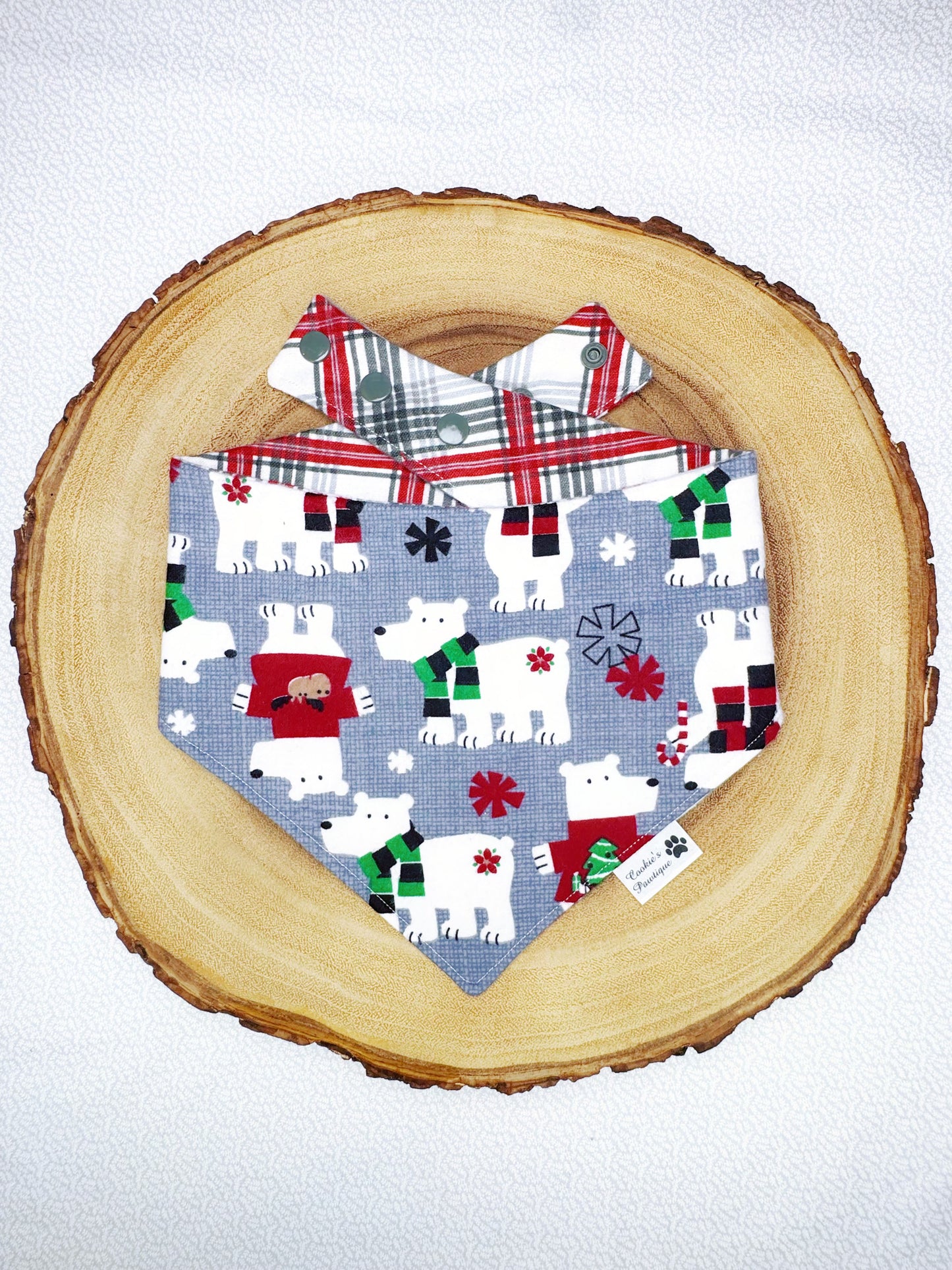 Flannel Polar Bears and Plaid Bandana