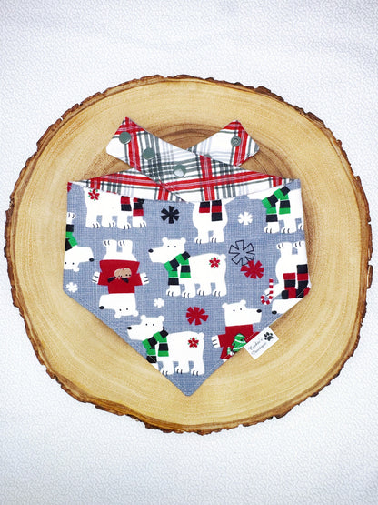 Flannel Polar Bears and Plaid Bandana