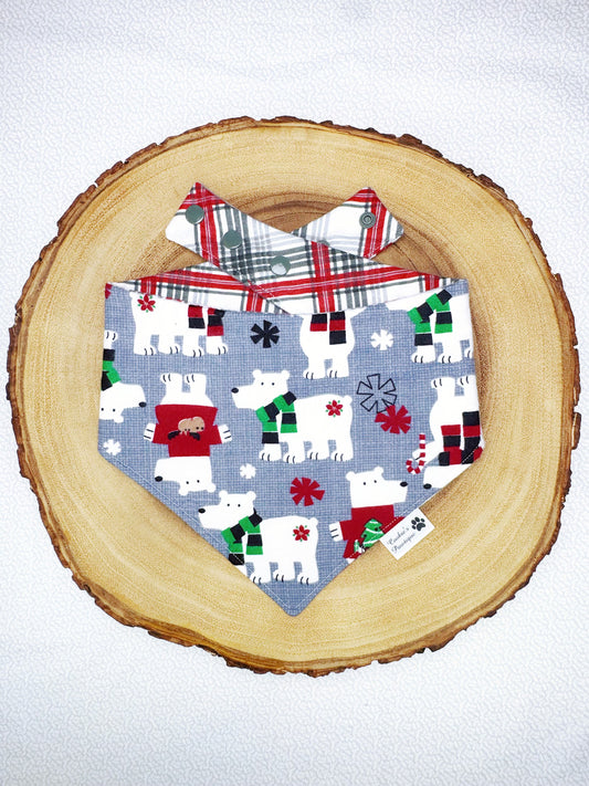 Flannel Polar Bears and Plaid Bandana