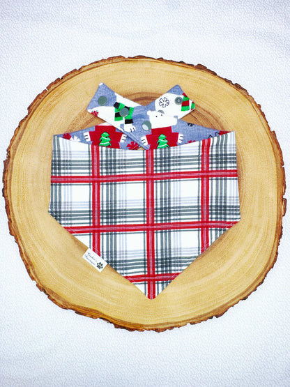 Flannel Polar Bears and Plaid Bandana